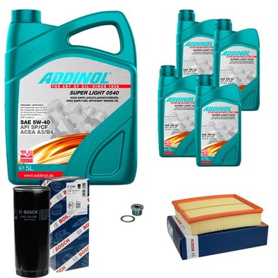 BOSCH Inspektionspaket 9L ADDINOL SUPER LIGHT 5W-40 für Audi A6 Avant 4B C5 S6
