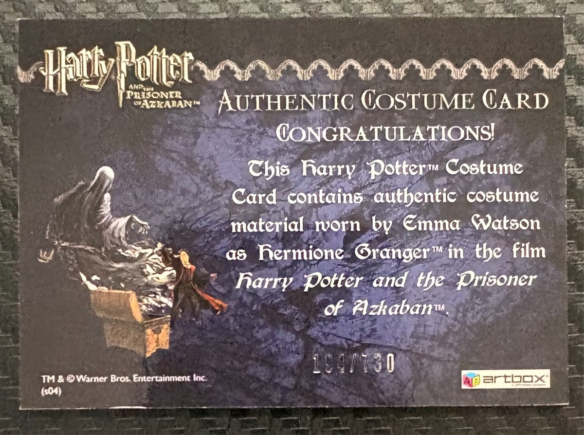 Harry Potter 2004 Artbox Prisoner of Azkaban Costume Emma Watson