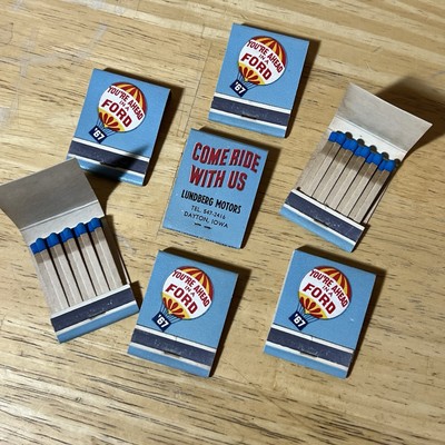 7 Vintage full matchbook FORD Your Ahead 1967 balloon Creston Motor Company Iowa