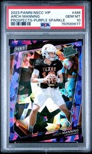 2023 Panini  National VIP Purple Sparkle Arch Manning RC 12/50 PSA 10