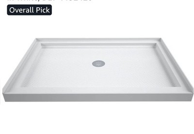 DreamLine SlimLine 32 in. D x 42 in. W x 2 3/4 in. H Center Drain Single 