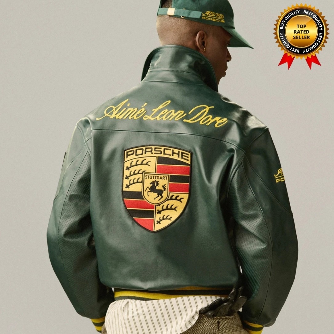 Chaqueta de carreras de cuero verde para hombre con logotipo bordado bombardero abrigo de motocicleta regalo