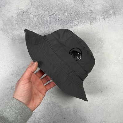 Mammut Classic Logo Bucket Hat Panama Cap Grau Größe L/XL Outdoor Wandern Tec...