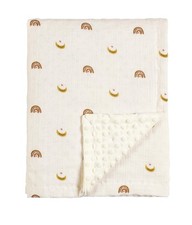 30''X40'' Organic Muslin Cotton Baby Blanket for Newborns, Soft Mink Backing,...