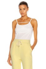 NWT JOHN ELLIOTT White Cotton Jersey Scoop Neck Strap Camisole Tank, Size 1/S
