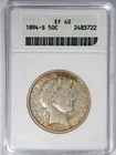 1894-S BARBER HALF DOLLAR ~ ANACS EF40 ~ PRICED RIGHT!