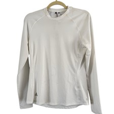 Adidas White Textured Long Sleeve Crewneck T-shirt Women s Size Small NEW Golf