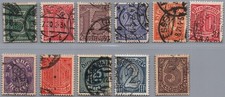 Dt. Reich timbres de service Michel n° 23 à 33 oblitérés