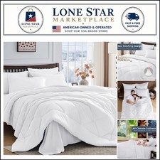 Elegant White 7-Piece King Comforter Set - Plush All-Season Microfiber Bedding