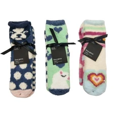 Free Press Women Colorful 6-pc Set Fuzzy Knit Winter Crew Socks One Size
