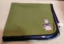 Gymboree 2013 Green Blue Wise Owl Math Equations Baby Blanket
