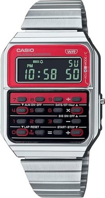 CASIO CA-500WE-4B Vintage Calculator Watch Silver Red Digital Men's Retro JDM