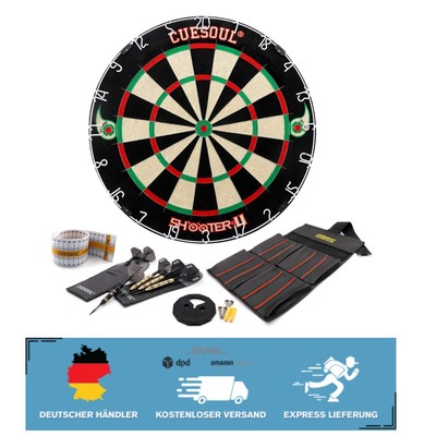 Cuesoul 18 Zoll Sisal Dartscheibe mit TRI-EYES Design für Turnierspieler