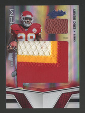2010 ABSOLUTE ERIC BERRY RC 3 COLOR JUMBO PATCH/BALL #ED 4/25 CHIEFS LEGEND HOF?