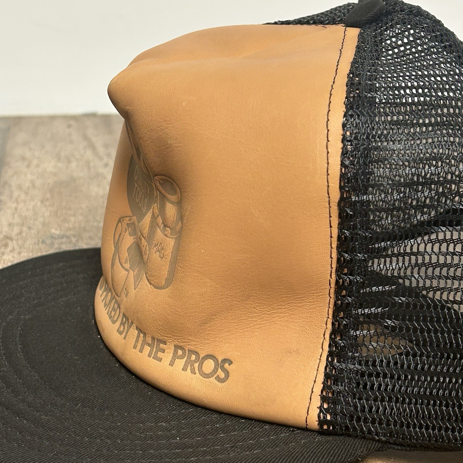 Mac Tools Leather Front Mesh SnapBack Trucker Hat… - image 8