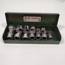 S-K Tools 3/8" Drive Vintage SAE 7 Piece Swivel Socket Set Plus Case See Details