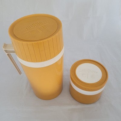 Lot Of 2 Vtg Thermos King-Seeley Insulated Jar 1155/3 8oz & Pint 7202 Cup 