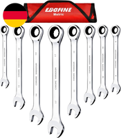 Egofine 8-Teiliges RatschenschlüSsel-Set, Cr-V-Stahl, Mertic-SchraubenschlüSsel-