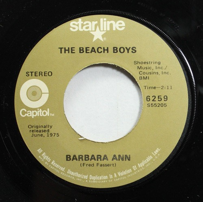 #ad Rock 45 The Beach Boys Barbara Ann Little Honda On Capitol $8.00