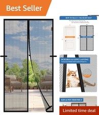 Pet Friendly Magnetic Screen Door - 30'' x 80'' Easy Install Strong Closure