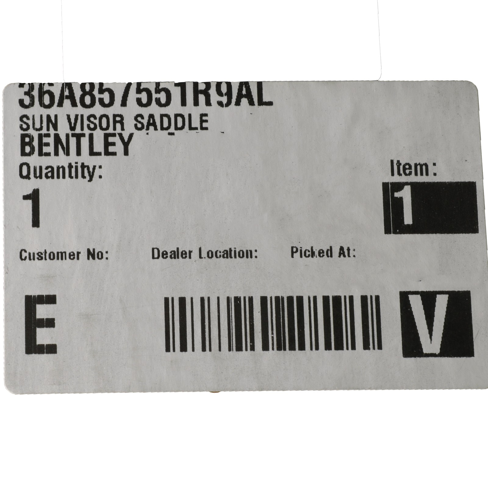 Bentley Bentayga Left Sun visor Tan P/N 36A857551R9AL