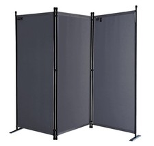QUICK STAR Paravent 3 Teilig 170 x 165 cm GRAU Raumteiler Balkon Sichtschutz