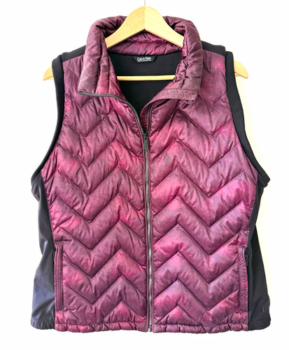Calvin Klein Performance Premium Down Puffer Vest Wine XXL Gorpcore Outdoor Cozy
