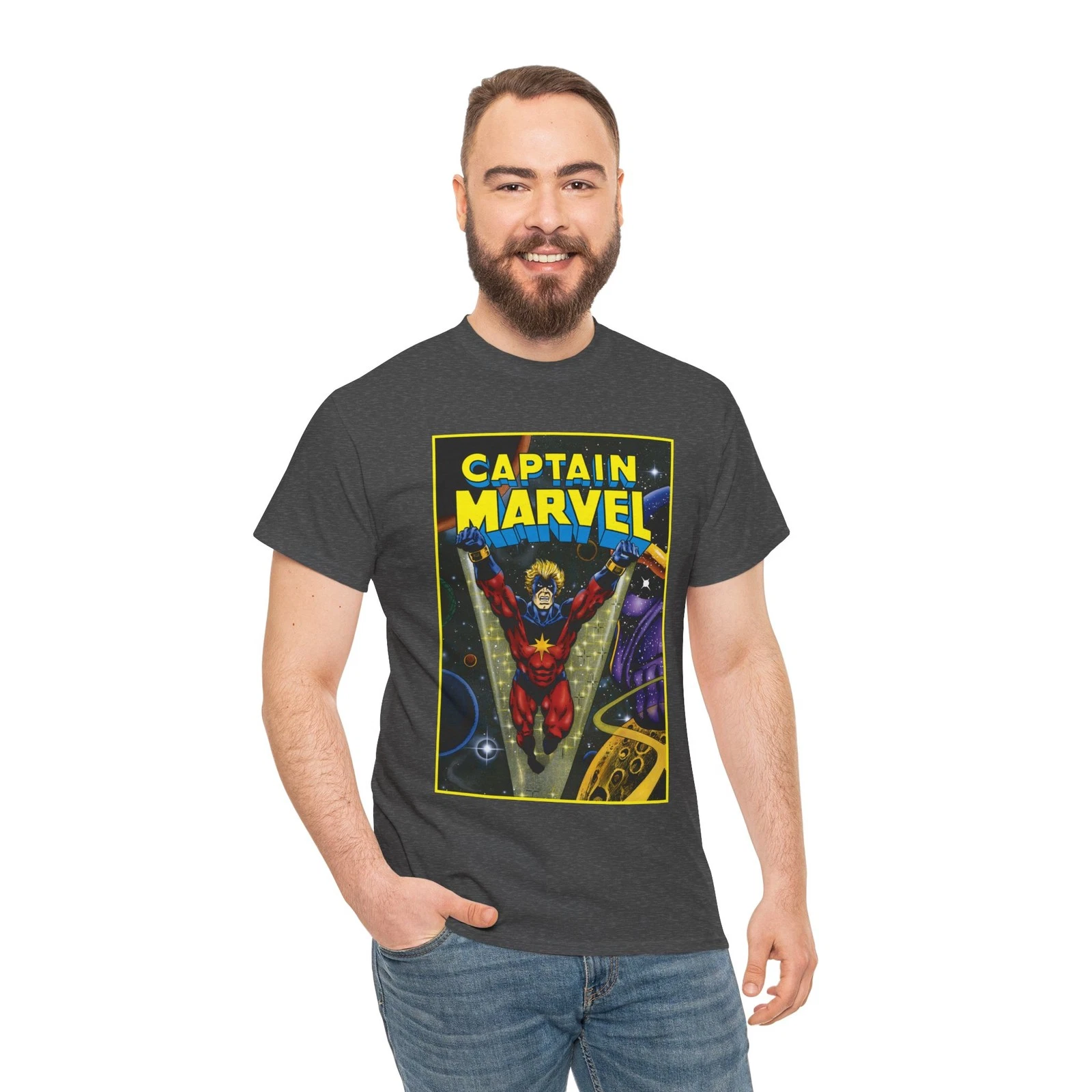 Captain Marvel T-Shirt - Jim Starlin Art - Mar-Vell - Thanos - Marvel Comics