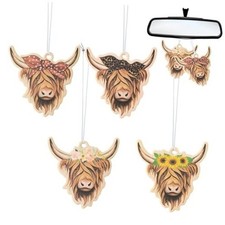 4Pcs Highland Cow Air Freshener Car Hanging Gifts for Women Funny Highland