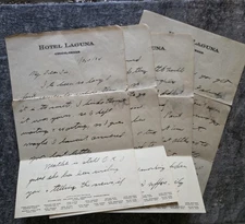 Cisco, Texas Hotel Laguna Hand Written Letter on Hotel Stationary 1934