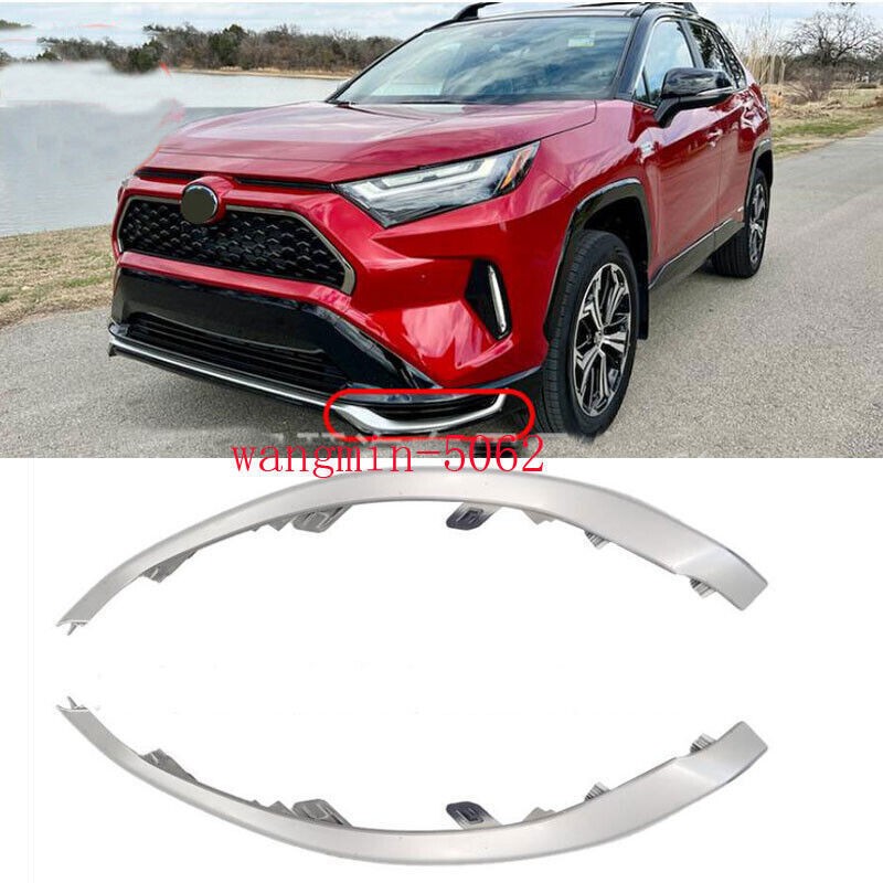 For Toyota RAV4 Prime 21-24 Silver Front bumper lower Corner Strip Cover replace
