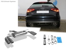  Edelstahl Duplex Sportauspuff Audi A3 8V Sportback 1.4 je 2x88x74mm oval