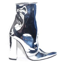 SCARPE DONNA TRONCHETTO PUNTA SPECCHIATO ARGENTO MADE IN ITALY GLAMOUR MODA TACC