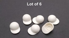 Lego Mini Figure Headgear Cap Short Curved Bill White Lot of 6 Variation Retired