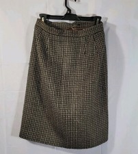 Vintage Worthington Houndstooth Plaid Pencil Skirt Classic Academia Sz 10 Corp