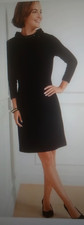 TALBOTS Retro 60s Sequin Detail Mockneck Ponte Dress Black Size 2 Petite New