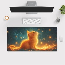 40 90cm Oversized Gaming Mouse Pad, Starlight Cute Mouse Pad- Non-Slip Rubber De
