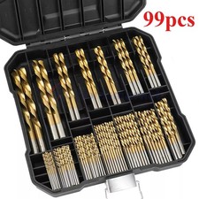 99X Drill Bit Set 1/16"-3/8" HSS Titanium Multi Drill Bits Twist Metal Tools US