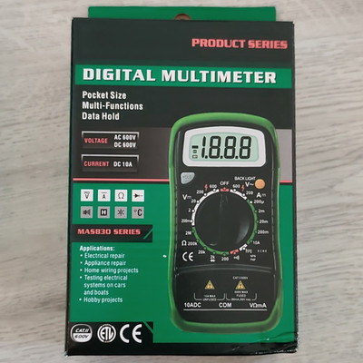 MAS830 Series Digitalmultimeter CAT II 600V AC/DC 10A 2000 Counts LCD