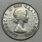 1953 Canada Queen Elizabeth II MOOSE / Caribou SILVER Quarter Coin 80% AG 20% CU