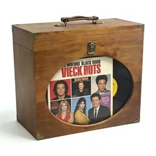 Vinyl Record Storage Case Wood Box With Display Window Fits 710 Inch 35