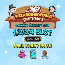 MONO-POLY GO Partners Event   Wizarding World Partners   Full Carry SLOTS  Fast