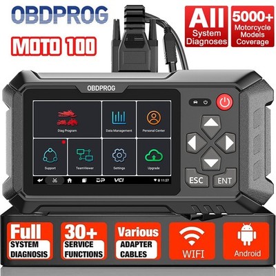 OBDPROG MOTO 100 Motorcycle Scanner OBD2 Full System Diagnostic Tool ECU Coding