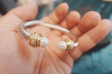 NewDavidYurmanSterling.Silver Pearl Cable Classics Bracelet 7mm