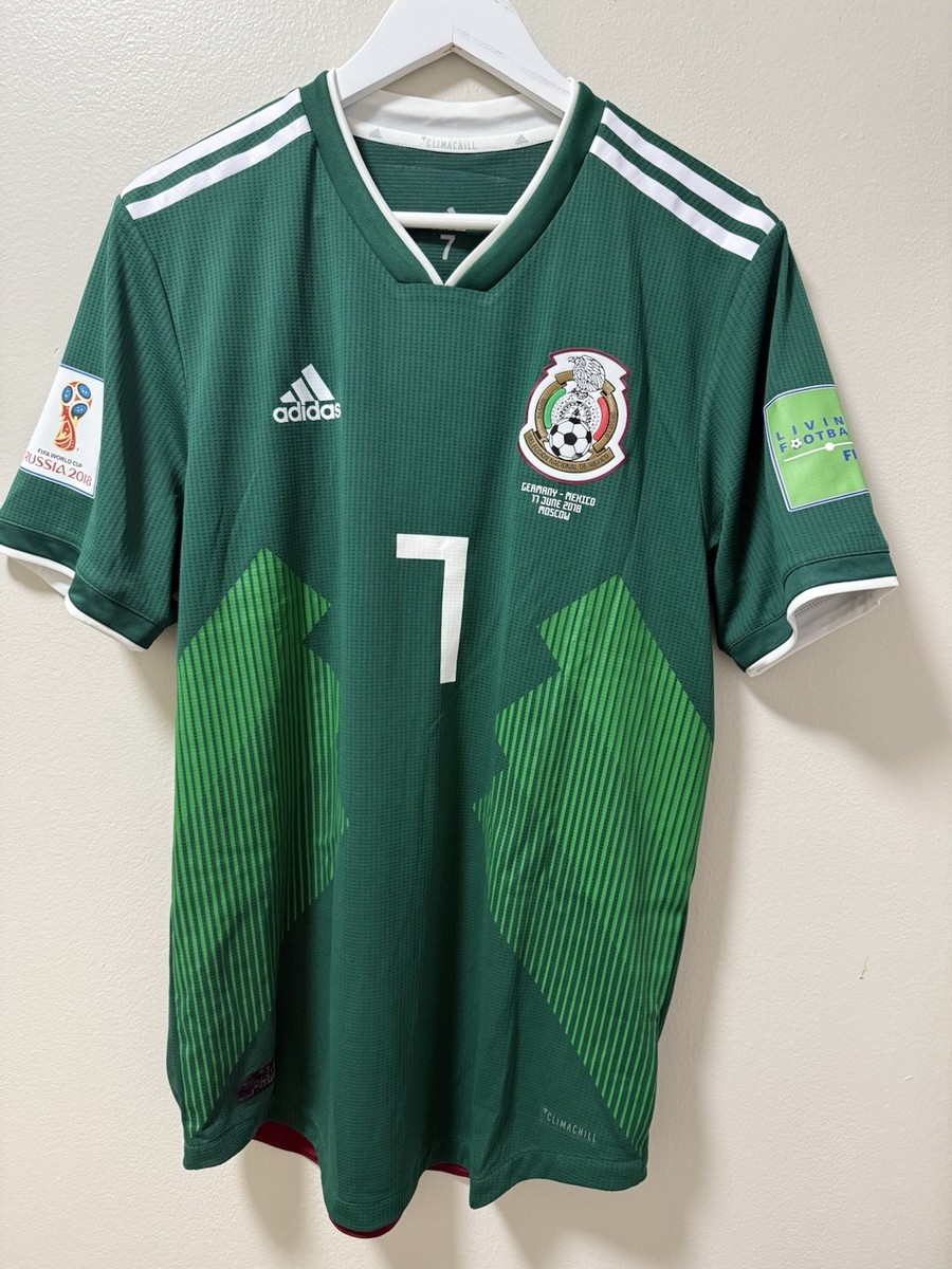 MEXICO NATIONAL TEAM HOME MATCH SHIRT LAYUN #7 WORLD CUP 2018 ADIDAS SOCCER  L