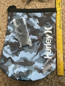 Hurley 5L camping dry bag black grey camo waterproof gear never used