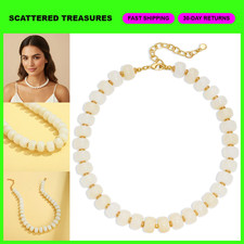 Chunky Resin Beaded Necklace for Women - Minimalist Modern Statement Jewelry