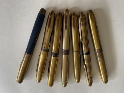 SEVEN MCM Pens (2) Fountain, One W/14k Nib, (2) Combo (3) Ballpoint ,As Is Cond.