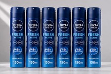 6X Nivea Men Fresh Active Deodorante Spray 150Ml 48H Freschezza Uomo Top