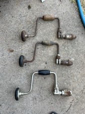 Lot Of 3 Vintage Bit Brace Hand Drills Brands Unknown